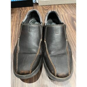 Clarks Mens Slip On Loafer Shoes Brown Leather‎ OrthoLite Cushion Size 12